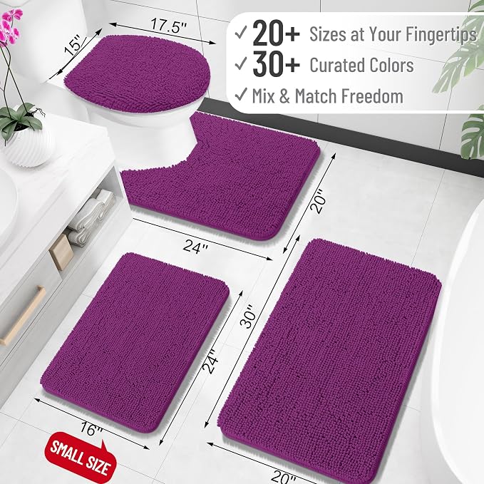 OLANLY Bathroom Runner Rugs 59x20, Extra Soft Absorbent Chenille Bath Rugs - Image 2