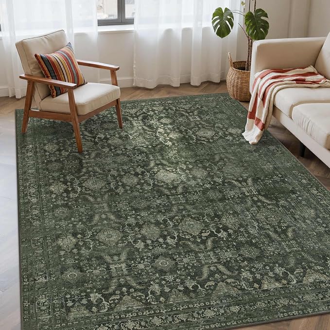 Rugxara 4x6 Rug for Living Room Bedroom, Vintage Retro Boho Area Rugs, Non Slip by Rugxara