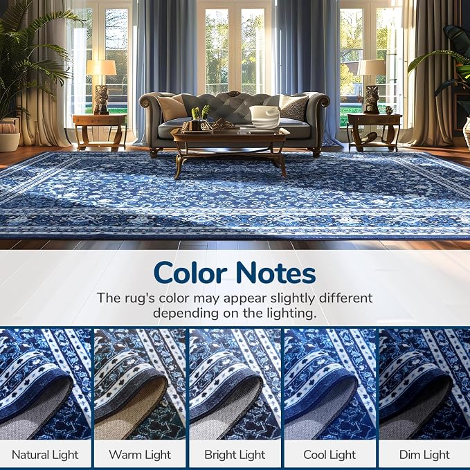 Lessymo Washable Area Rugs 6x9- Boho Area Rug Low Pile - Image 7