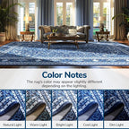 Lessymo Washable Area Rugs 6x9- Boho Area Rug Low Pile - Image 7