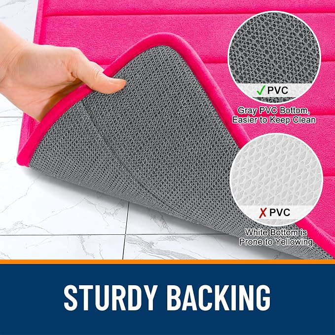 OLANLY Memory Foam Bath Mat 24x16, Super Soft Absorbent Bathroom Rugs, Quick Dry - Image 7