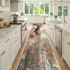 RELEANY Washable Area Rugs 2'6"x12 Non-Slip Modern Abstract Soft by RELEANY