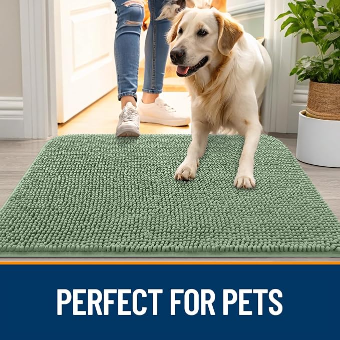 OLANLY Dog Door Mat for Muddy Paws 40x32, Absorbs Moisture and Dirt, Absorbent - Image 6