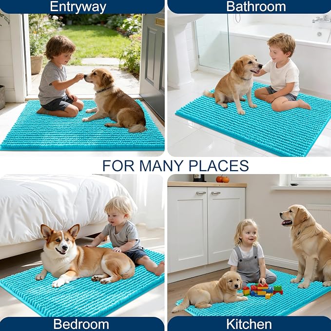 OLANLY Dog Door Mat for Muddy Paws 24x16, Ultra Absorbent Chenille Mud Doormat - Image 8