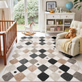 jinchan Macy 5x7 Area Rug for Kids Room Black and White Modern Colorful Nursery by JINCHAN