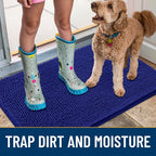Smiry Dog Door Mat for Muddy Paws 36x24, Absorbent Dirt Trapper, Non-Slip - Image 3