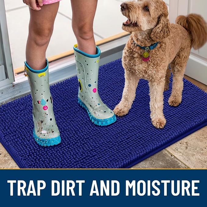 Smiry Dog Door Mat for Muddy Paws 36x24, Absorbent Dirt Trapper, Non-Slip - Image 3