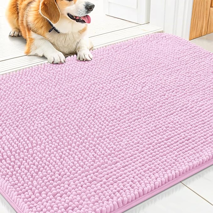 Smiry Dog Door Mat for Muddy Paws 30x20, Absorbent Dirt Trapper, Non-Slip by Smiry