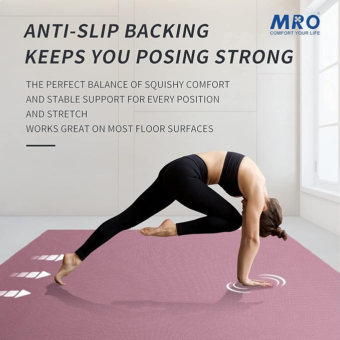 MRO Extra Large Yoga Mat, Soft for Women and Men Fitness, stretching - Image 4