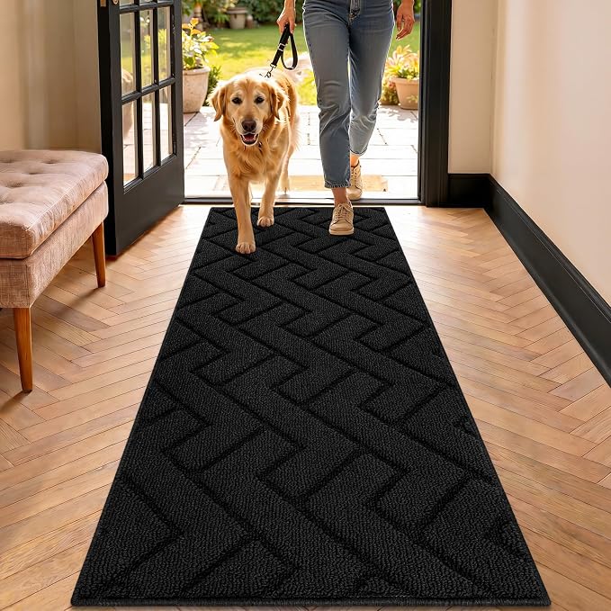 hicorfe Dirt Trapper Indoor Doormat, Non Slip Backing Washable Door Mats by Hicorfe