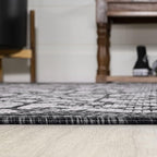 JONATHAN Y Vintage Filigree Indoor Outdoor Runner Rug 2X8 Light Gray/Black - Image 4