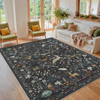 5x7 Area Rugs Washable Rug: Boho Living Room Rug Soft Non-Slip Low Pile Carpet - Image 8