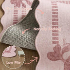 Latte&Fog 5x7 Pink Rug for Girls Bedroom, Washable Scalloped Bow Area Rugs for - Image 9