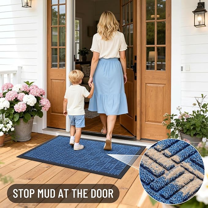 OLANLY Front Door Mat Outside Entrance 47x32, Heavy Duty Sturdy Natural Rubber - Image 6