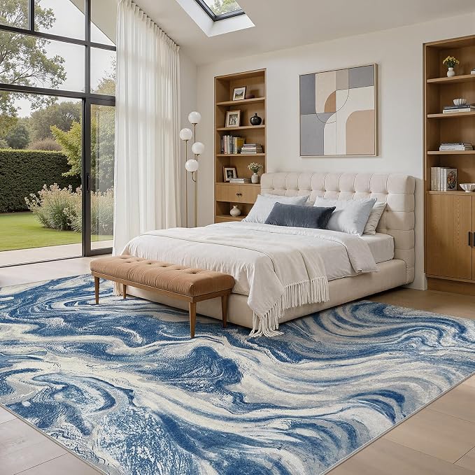 DMOYEST 8x10 Area Rug for Living Room:Washable Modern Neutral Abstract Rug - Image 6