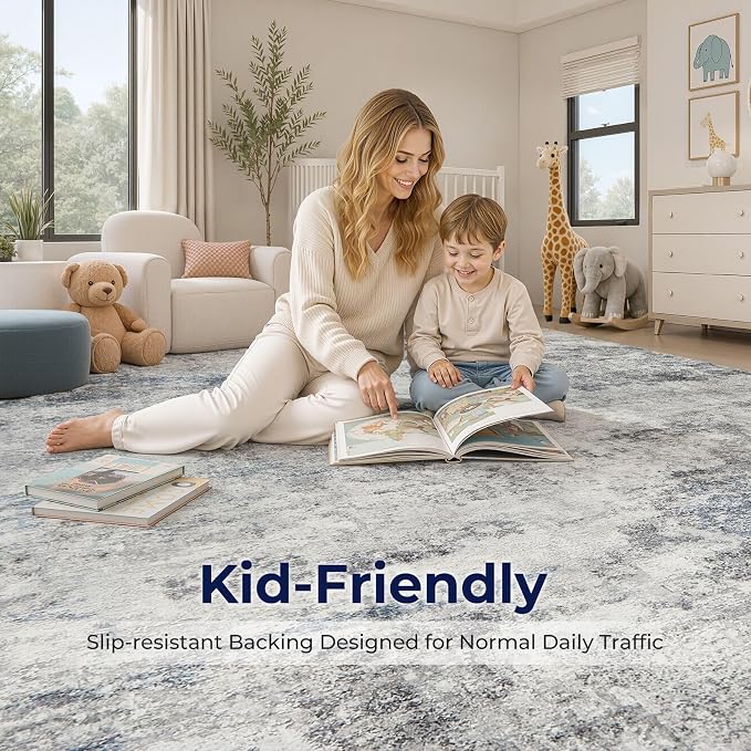 DMOYEST 9x12 Area Rug for Living Room, Washable & Non Slip Large Indoor Carpet - Image 8