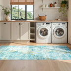 2x6 Teal Blue Rug Runners for Hallways Kitchen Runner Rug Non Slip Washable - Image 5