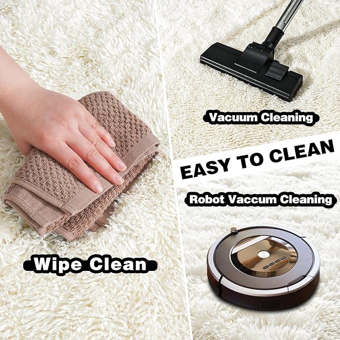 5x7ft Fluffy Fuzzy Area Rug for Living Room Bedroom, Ultra Soft Rugs for Living - Image 4