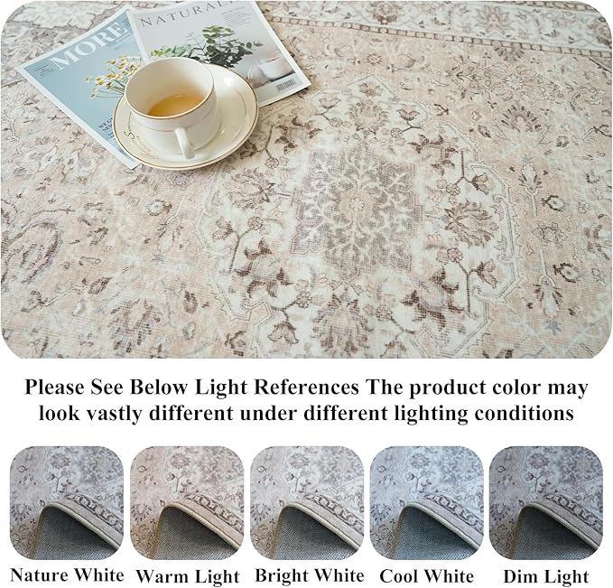 Washable 3x12 Hallway Runner Rug: Vintage Non Slip Soft Rug - Image 4