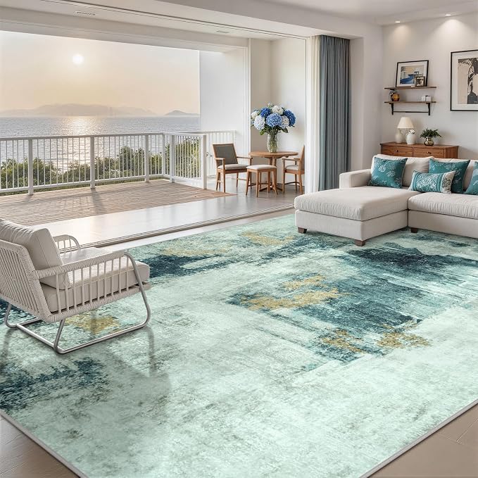 10x14 Area Rugs for Living Room Rug Washable: Abstract Large Rug Indoor Modern - Image 8