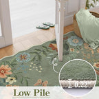 Lahome Floral Washable Rugs 8x10, Non-Slip Soft Green Rug Stain Resistant - Image 5