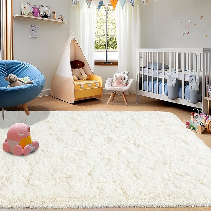 5x7ft Fluffy Fuzzy Area Rug for Living Room Bedroom, Ultra Soft Rugs for Living - Image 2