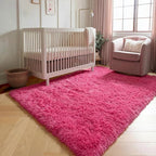 ONASAR Hot Pink Rugs for Living Room Bedroom, Fluffy 5x8 Bedside Area Rug - Image 7