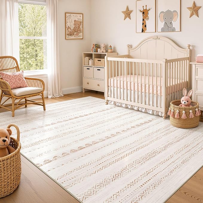 Nakagishi 10x12 Area Rug Living Room: Washable Boho Large Neutral Modern Soft - Image 7