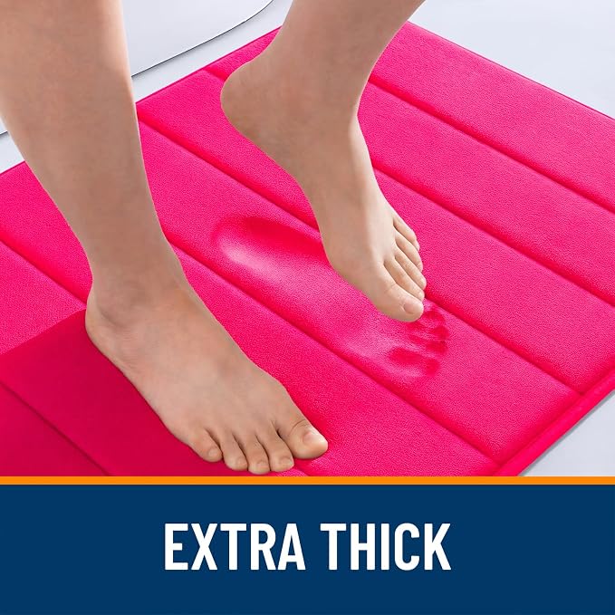 OLANLY Memory Foam Bath Mat 24x16, Super Soft Absorbent Bathroom Rugs, Quick Dry - Image 6