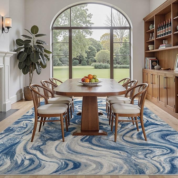 DMOYEST 8x10 Area Rug for Living Room:Washable Modern Neutral Abstract Rug - Image 5