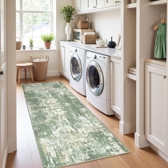 RELEANY Washable Area Rugs 2'x8' Non-Slip Modern Abstract Soft - Image 3