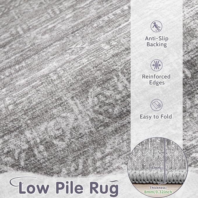 Washable Rug 6x9 Area Rugs: Modern Geometric Rugs - Image 3