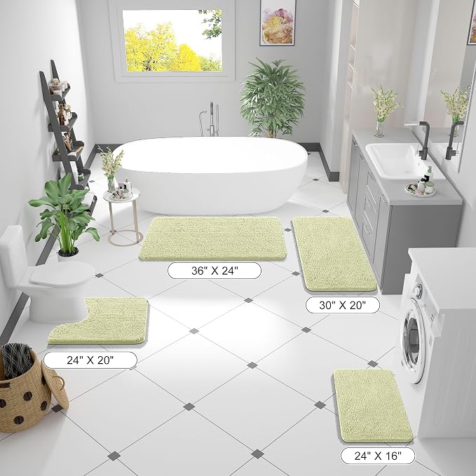 OLANLY Small Bathroom Rugs 24x16, Extra Soft Absorbent Chenille Bath Rugs - Image 3