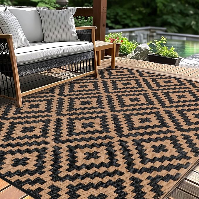 Outdoor Patio Plastic Straw Rug by Kalafun