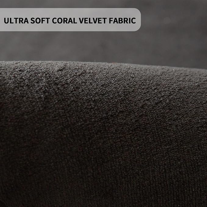 MAXYOYO Black Coral Velvet Area Rug, Thick Japanese Tatami Mat Living Room - Image 8