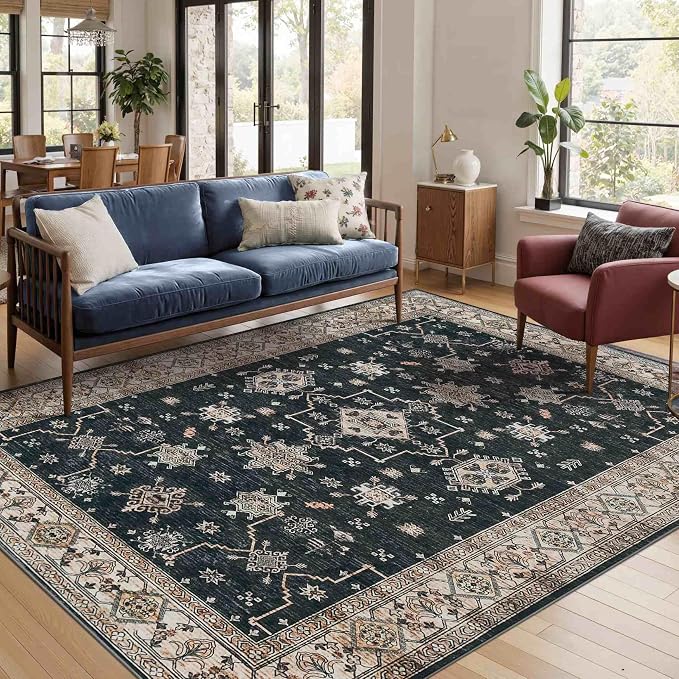 Rugxara Area Rugs for Living Room Bedroom, Washable Rug, Non Slip & Low Pile by Rugxara