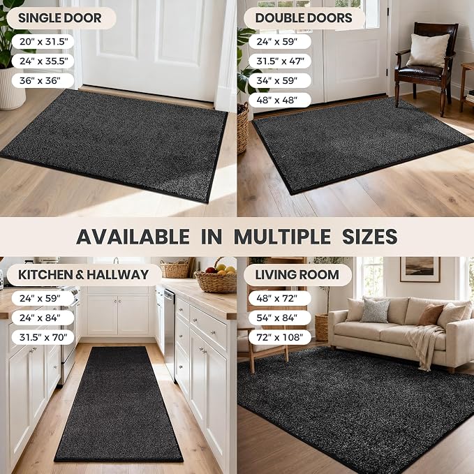 PURRUGS Dirt Trapping Door Mat 20" x 31.5", Non-Slip Machine Washable Entryway - Image 9