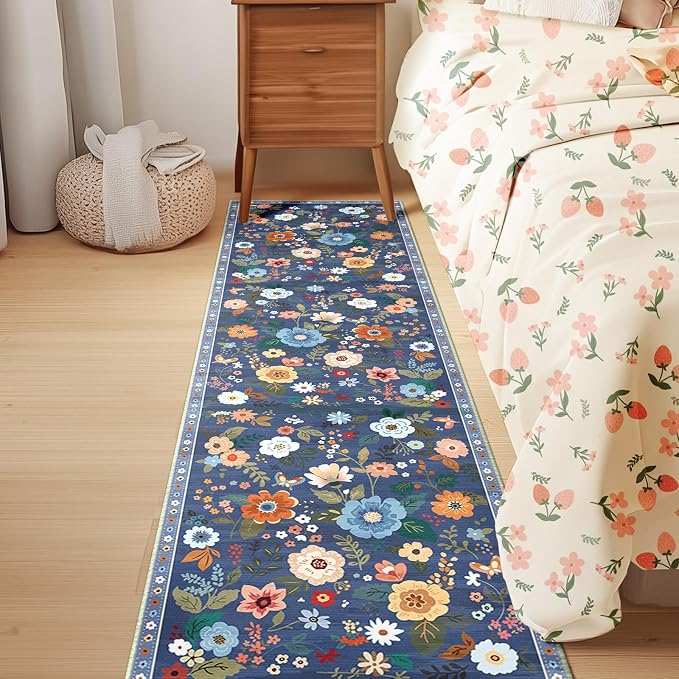 RELEANY Floral 2x8 Area Rugs Washable Print Boho Cute Carpet Non Slip Flower - Image 6