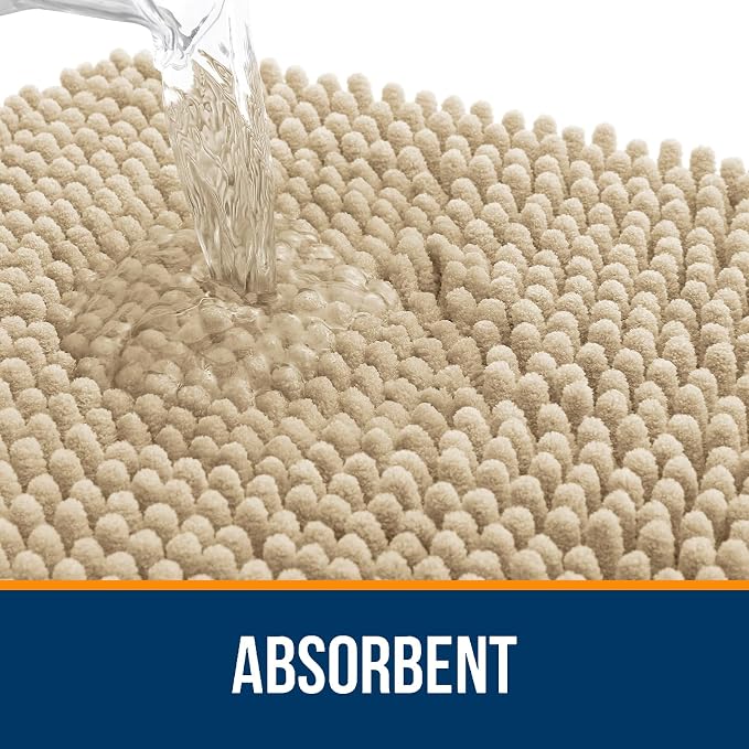 OLANLY Small Bathroom Rugs 24x16, Extra Soft Absorbent Chenille Bath Rugs - Image 4
