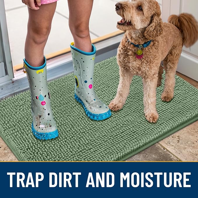 Smiry Dog Door Mat for Muddy Paws 71x46, Absorbent Dirt Trapper, Non-Slip - Image 3