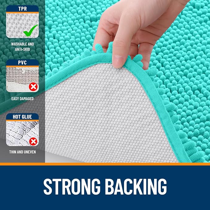 OLANLY Bathroom Runner Rugs 47x17, Extra Soft Absorbent Chenille Bath Rugs - Image 6