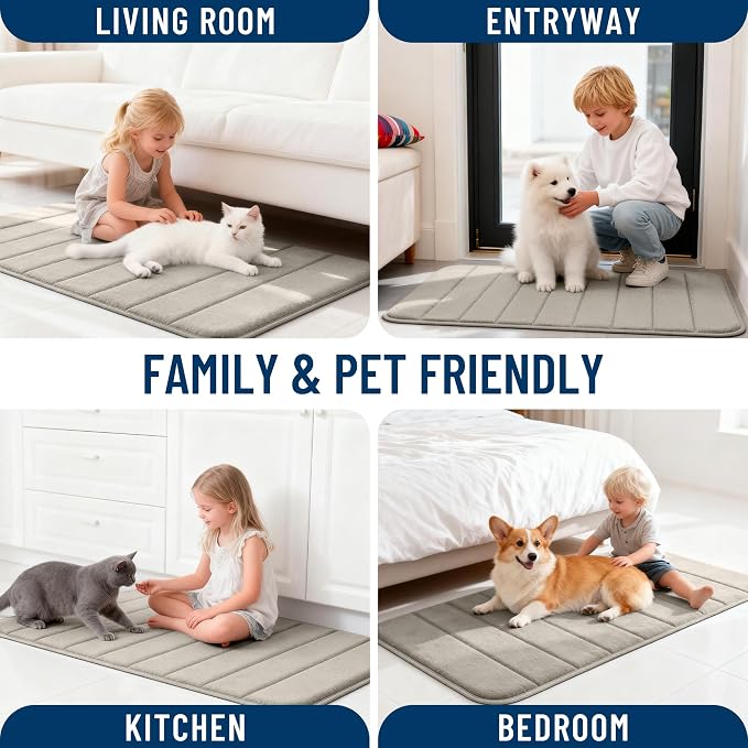 OLANLY Memory Foam Bath Mat 35x24, Super Soft Absorbent Bathroom Rugs, Quick Dry - Image 9