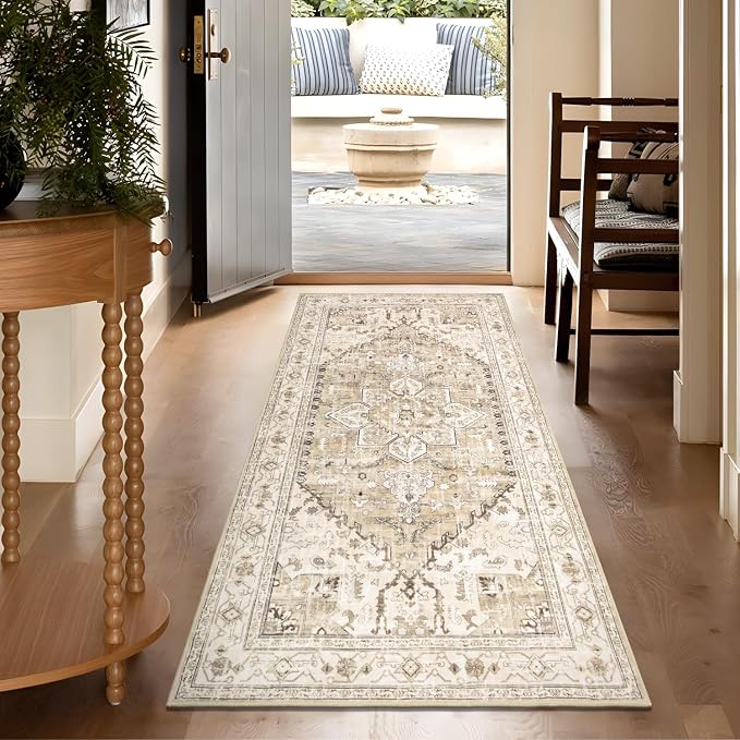 Yamaziot Washable Runner Rug, 3x6 Non-Slip Boho Vintage Hallway Rug - Image 8