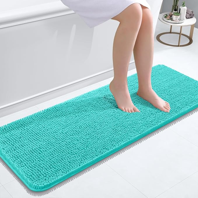 OLANLY Bathroom Runner Rugs 47x17, Extra Soft Absorbent Chenille Bath Rugs by OLANLY