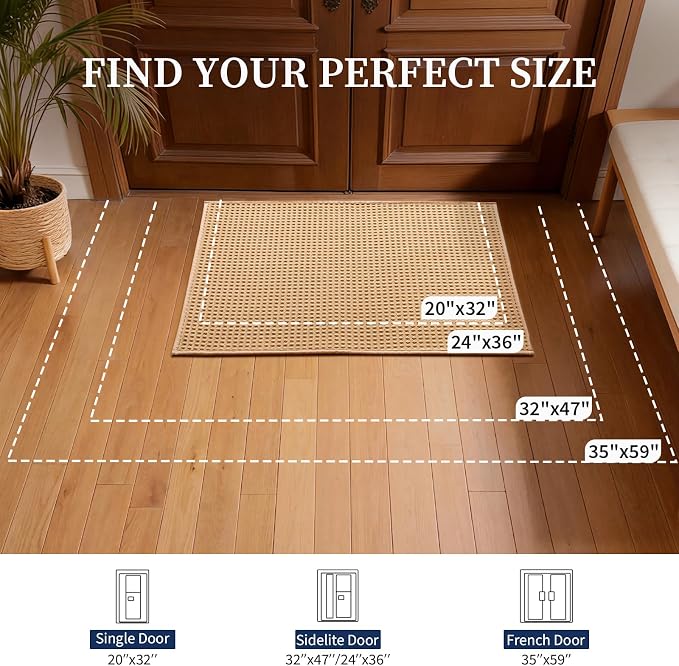 YIHOUSE Indoor Door Mat 24" x 36", Non-Slip Washable Entryway Mat, Dirt Trapper - Image 2