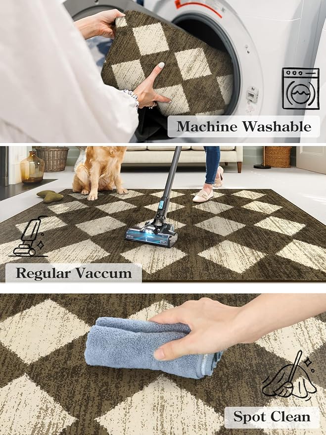 Lahome Zelie Machine Washable 3x5 Area Rug, Soft Rugs - Image 5