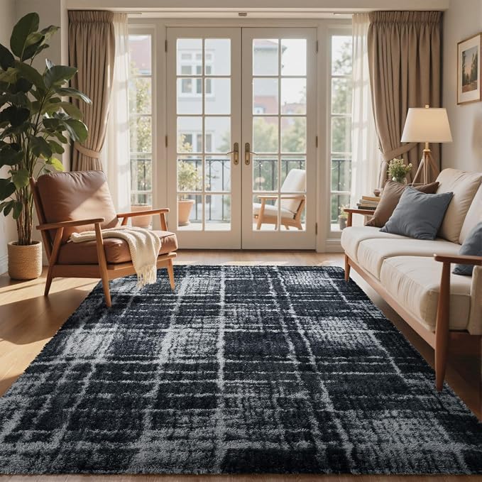 4x6 Ft Shag Rugs for Bedroom Living Room, Tie-Dyed Ultra Soft Fluffy Furry Area by Cuzwlovita