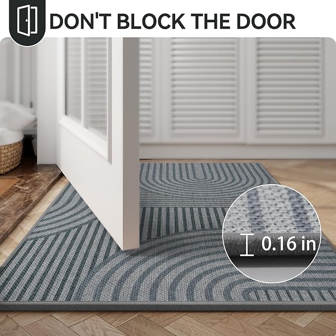 Front Door Mat 36''x59'', Absorbent Dirt Resist Washable Non Slip Low-Profile - Image 6