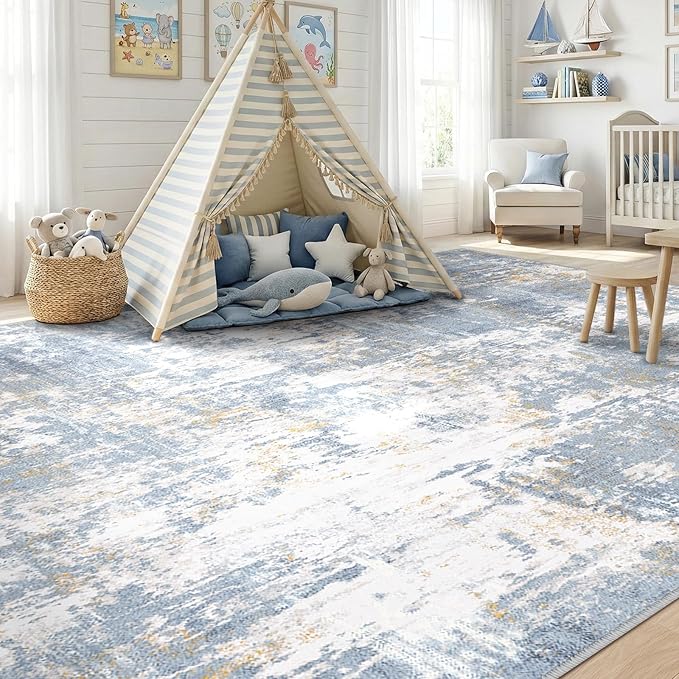 RELEANY Washable Area Rugs 5'x7' Non-Slip Modern Abstract Soft - Image 4