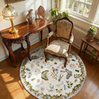 Washable Round Rugs for Bedroom 4ft: Living Room Rug Stain Resistant Non Slip - Image 2